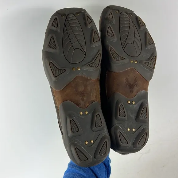 Skechers brown leather minimalist driving slip on boat shoes us mens size 10