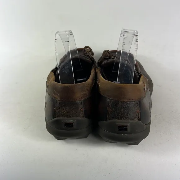 Skechers brown leather minimalist driving slip on boat shoes us mens size 10
