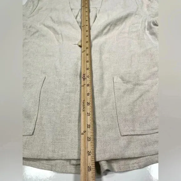 Soft Surroundings Jacket Linen Cotton Blend Beige Nature Spirit Blazer Size M