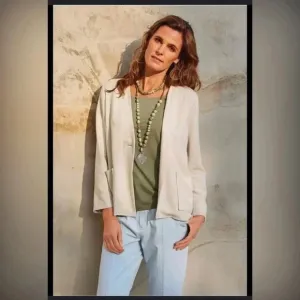 Soft Surroundings Jacket Linen Cotton Blend Beige Nature Spirit Blazer Size M