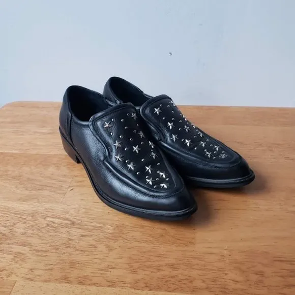 Sol Sana Nancy Studded Black Star Leather Flats