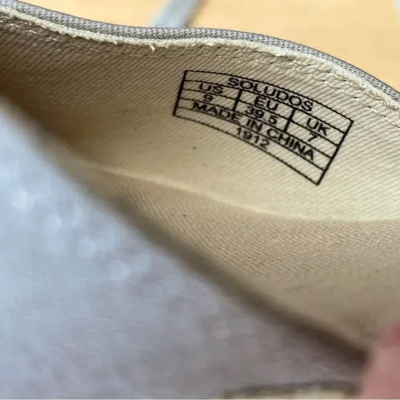 Soludos The Lyon Linen Lace Up Wedge Espadrille Sandal Heels NWOT Chambray Sz 9