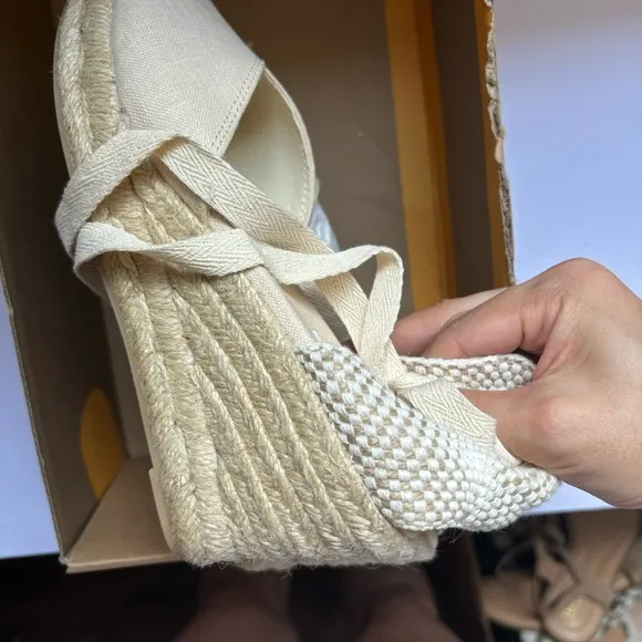 Soludos The Marseille Wedge In La Concha Ivory Sz 5