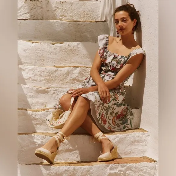 Soludos The Marseille Wedge In La Concha Ivory Sz 5