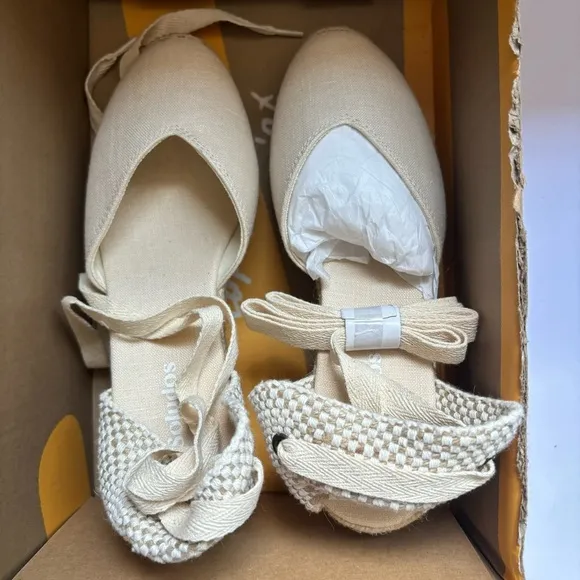 Soludos The Marseille Wedge In La Concha Ivory Sz 5
