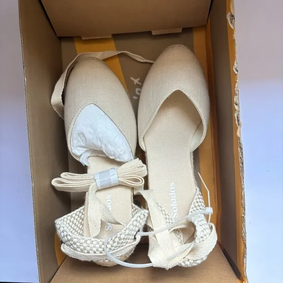 Soludos The Marseille Wedge In La Concha Ivory Sz 5