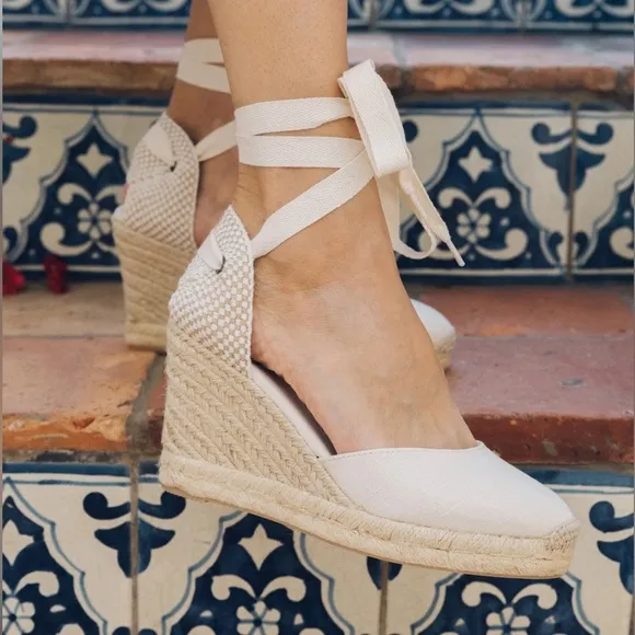 Soludos The Marseille Wedge In La Concha Ivory Sz 5