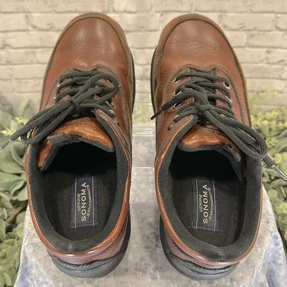 Sonoma Jean Co. “Sierra” Brown Textured Leather Rugged Casuals Men’s 12M🤎VGUC