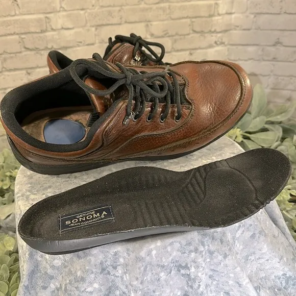 Sonoma Jean Co. “Sierra” Brown Textured Leather Rugged Casuals Men’s 12M🤎VGUC