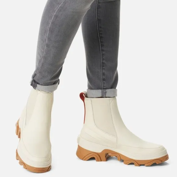 Sorel Brex Chelsea Leather Naturel Pull On Bootie Ankle Short Boots Shoes 8 NEW