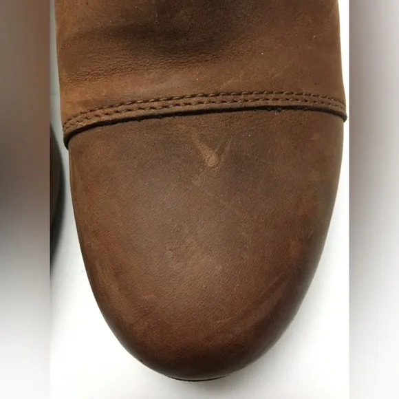 Sorel Evie Chelsea Leather Boots 10 Brown Slip On Fall Winter Flat Boots