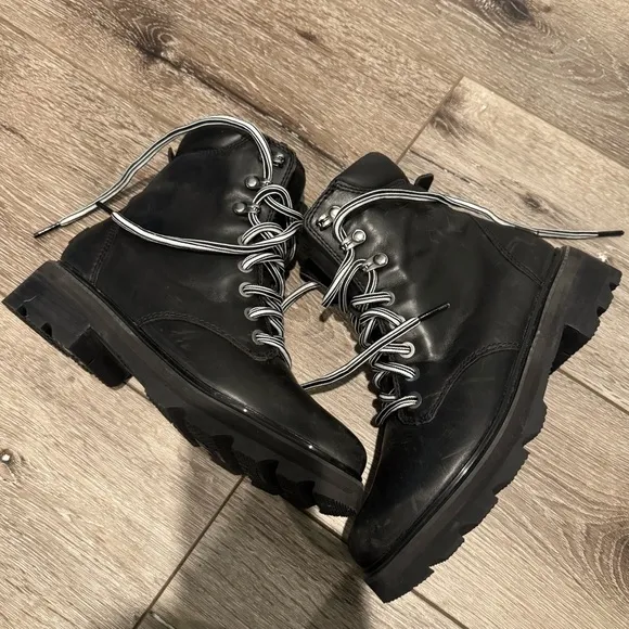 SOREL Lennox Leather Lace-Up Boots black weatherproof waterproof