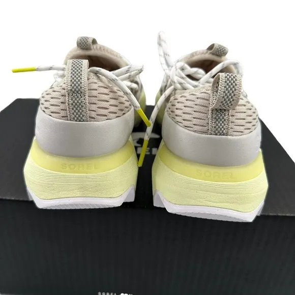 Sorel NIB Women's Kinetic Impact Lace Shoe darkstone/moonstone grey/yellow sz 6