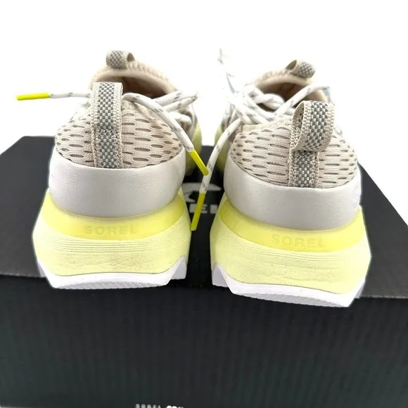 Sorel NIB Women's Kinetic Impact Lace Shoe darkstone/moonstone grey/yellow sz 6