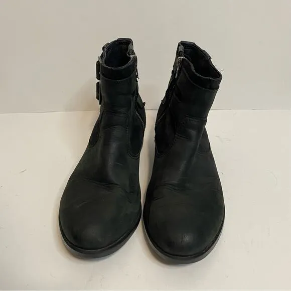 Sorel Women's Lolla Waterproof Leather Ankle Boots Black Size 8.5