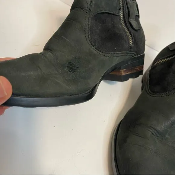 Sorel Women's Lolla Waterproof Leather Ankle Boots Black Size 8.5