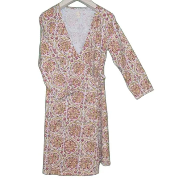 Spartina 449 Alisa Wrap Dress - Pepper Hall Batik A Line 3/4 Sleeve 448195 MED