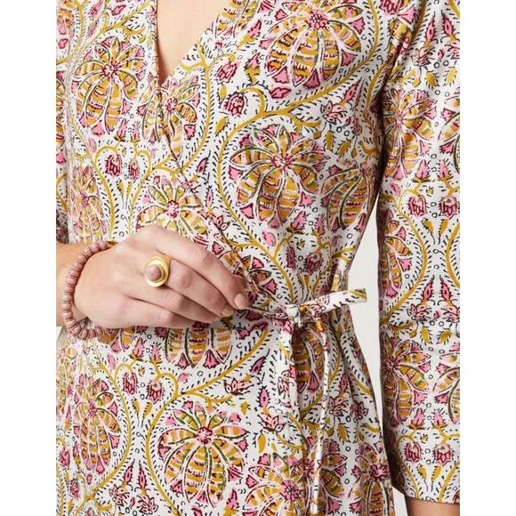 Spartina 449 Alisa Wrap Dress - Pepper Hall Batik A Line 3/4 Sleeve 448195 MED