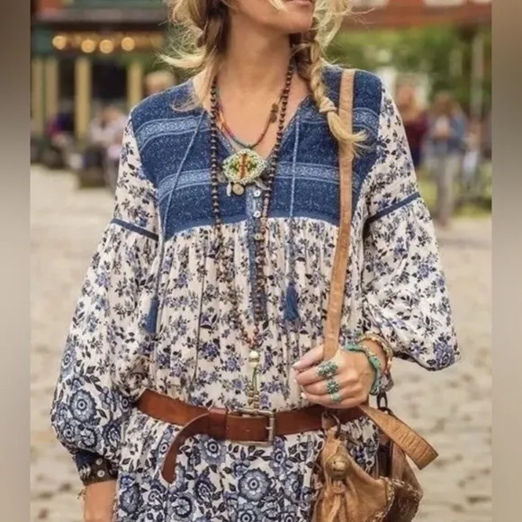 Spell &amp; the Gypsy Elle Boho Mini Dress Long Sleeve