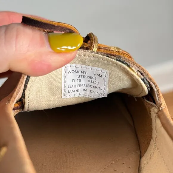 Sperry Angelfish Leather Boat Shoe 9.5 Leopard Tan