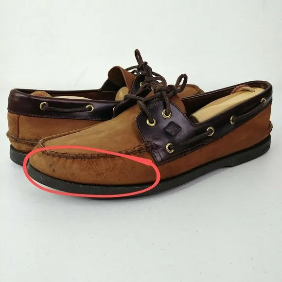 Sperry Authentic Original Boat Leather Shoes Men's Size 12 M
