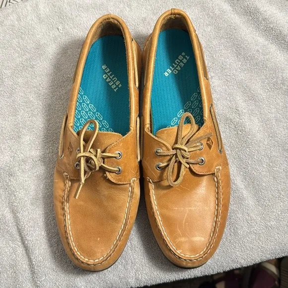 Sperry authentic original boat  Shoe men’s 13 M tan boat shoes leather quality