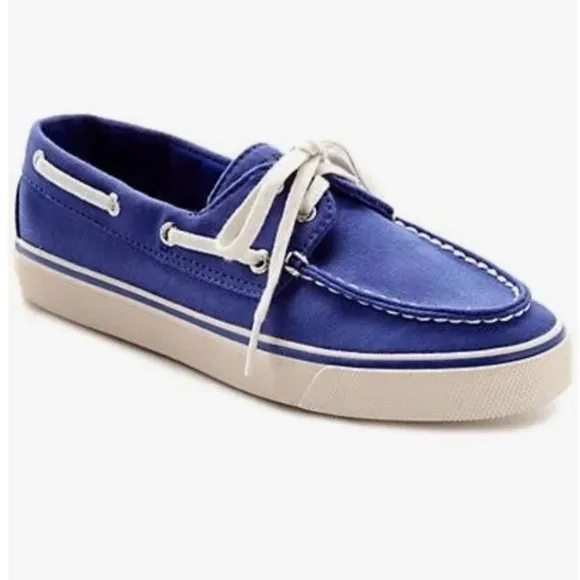 SPERRY Biscayne Cobalt Blue Top Sider Canvas Boat Shoes Summer Beach Vaca Pool