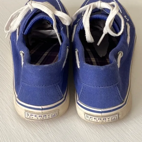SPERRY Biscayne Cobalt Blue Top Sider Canvas Boat Shoes Summer Beach Vaca Pool