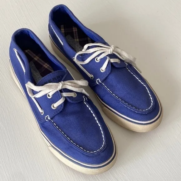 SPERRY Biscayne Cobalt Blue Top Sider Canvas Boat Shoes Summer Beach Vaca Pool