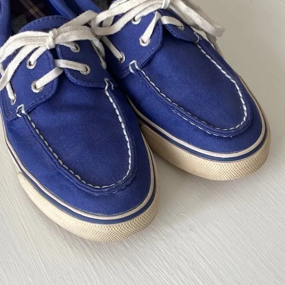 SPERRY Biscayne Cobalt Blue Top Sider Canvas Boat Shoes Summer Beach Vaca Pool
