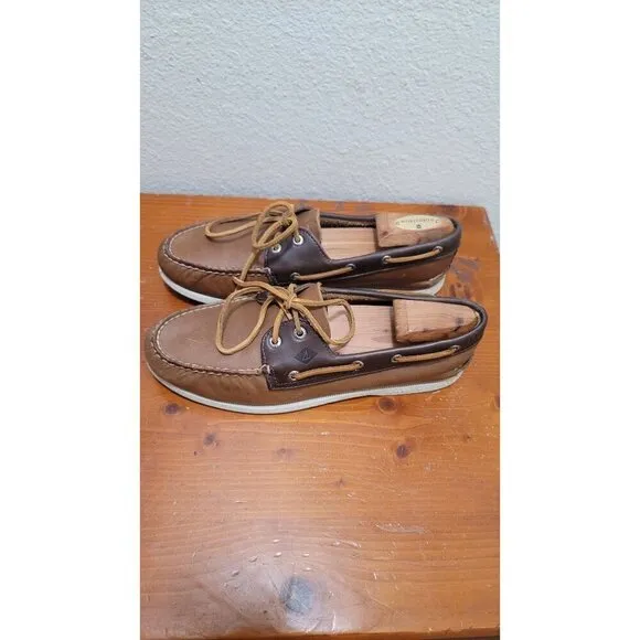 Sperry Brown Leather Boat Shoes Mens Size 10