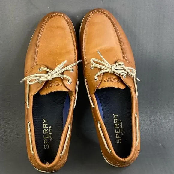 Sperry brown leather boat shoes mens size 15