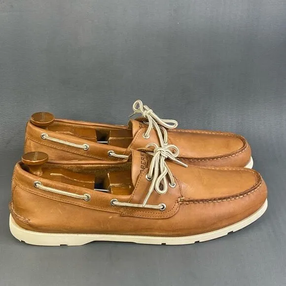 Sperry brown leather boat shoes mens size 15