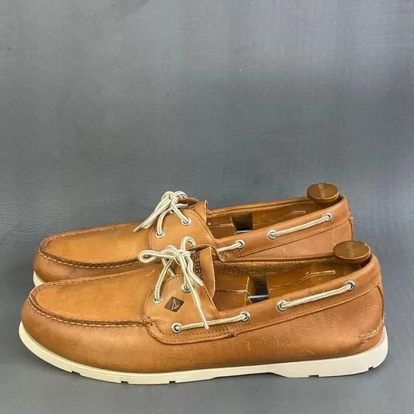 Sperry brown leather boat shoes mens size 15