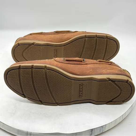 Sperry Brown Suede Boat Shoes Timeless Moccasin Style Size 11 M.