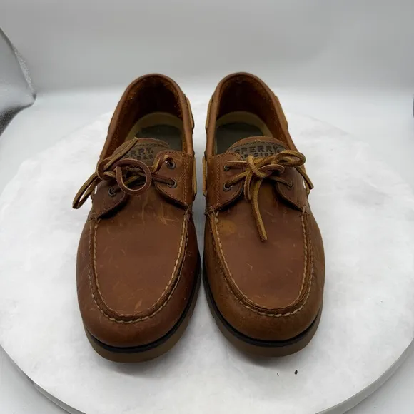 Sperry Brown Suede Boat Shoes Timeless Moccasin Style Size 11 M.