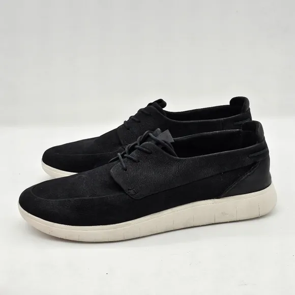 Sperry Coastal Plushwave Womens Black Leather Lace Up Boat Shoe Sneaker Size 11