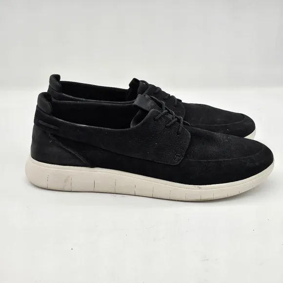 Sperry Coastal Plushwave Womens Black Leather Lace Up Boat Shoe Sneaker Size 11