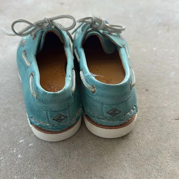 Sperry Gold Cup Loafer Boat Shoe Turquoise Women’s Size 5.5