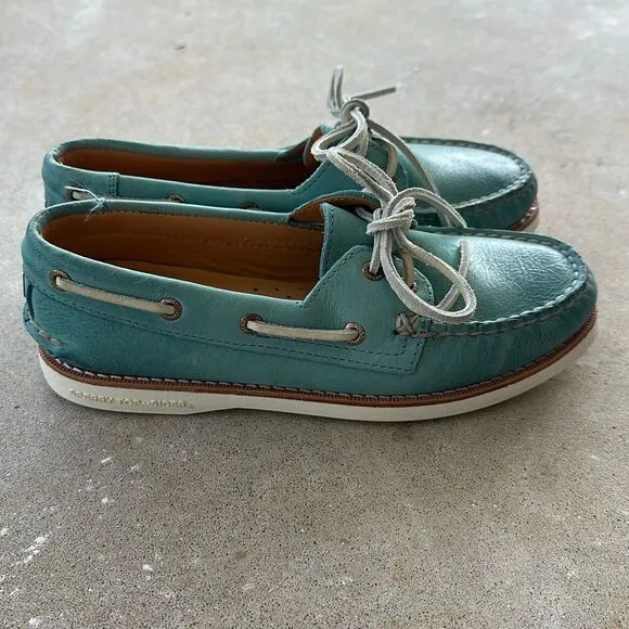 Sperry Gold Cup Loafer Boat Shoe Turquoise Women’s Size 5.5