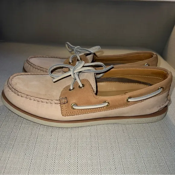 Sperry Gold Cup Men’s Size 9.5M Beige/Tan Suede Leather Boat Shoes