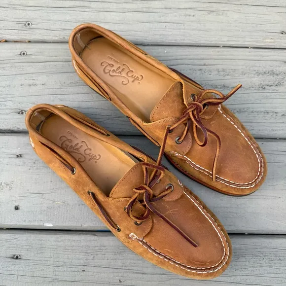 Sperry Gold Cup Original Authentic 2-Eye Boat Shoes in Medium Beige size 13 M