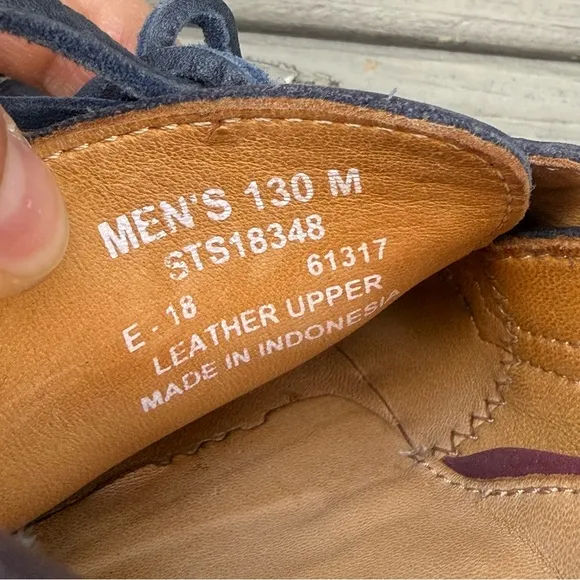 Sperry Gold Cup Original Authentic 2-Eye Boat Shoes in Navy Blue Leather 13 M