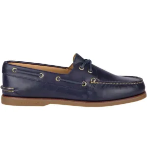 Sperry Gold Cup Original Authentic 2-Eye Boat Shoes in Navy Blue Leather 13 M