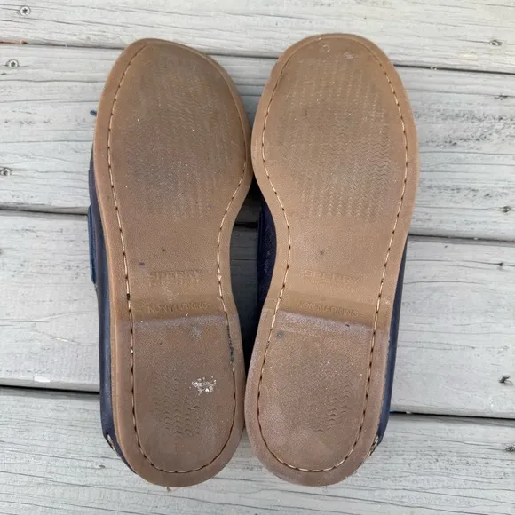 Sperry Gold Cup Original Authentic 2-Eye Boat Shoes in Navy Blue Leather 13 M