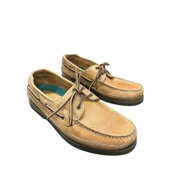 SPERRY Mako Canoe Moc OAK Boat Shoe Tan Leather Preppy Men's Size 10.5 M