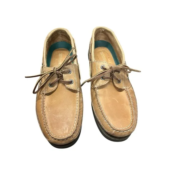 SPERRY Mako Canoe Moc OAK Boat Shoe Tan Leather Preppy Men's Size 10.5 M