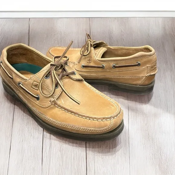 SPERRY Mako Canoe Moc OAK Boat Shoe Tan Leather Preppy Men's Size 10.5 M
