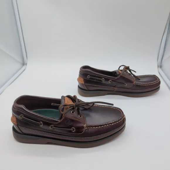 Sperry Mako Canoe Moc top sider moccasin Boat Shoe 2 eye sz 9 brown leather