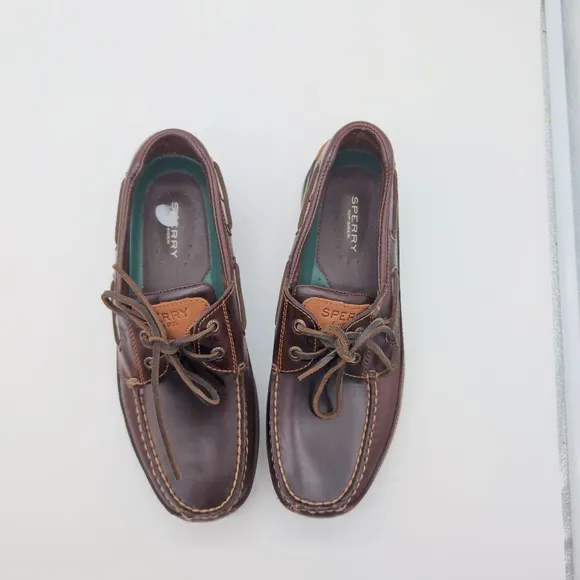 Sperry Mako Canoe Moc top sider moccasin Boat Shoe 2 eye sz 9 brown leather